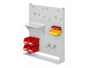 4251142229149 - Systeme ®RasterPlan Stellwände einseitig Größe #3 - 2x Lochplatten 1x Schlitzplatte 1x Zubehörsortiment 20-teilig Lichtgrau RAL 7035