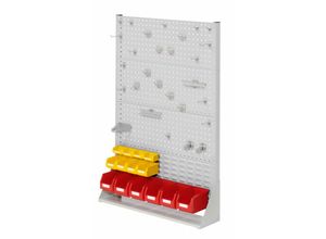 4251142229354 - Systeme ®RasterPlan Stellwände einseitig Größe #4 - 3x Lochplatten 1x Schlitzplatte 1x Zubehörsortiment 41-teilig Lichtgrau RAL 7035
