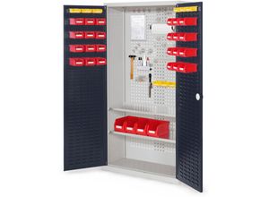 4251142237625 - ®RasterPlan Werkzeugschrank 1950x1000m Modell 5 Tiefe 410mm Schlitzplattentüren anthrazitgrau