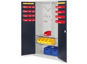 4251142237649 - ®RasterPlan Werkzeugschrank 1950x1000m Modell 5 Tiefe 500mm Schlitzplattentüren anthrazitgrau