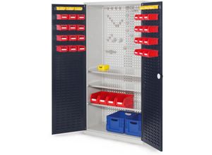 4251142237700 - ®RasterPlan Werkzeugschrank 1950x1000m Modell 6 Tiefe 500mm Schlitzplattentüren anthrazitgrau