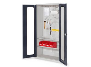 4251142237717 - Systeme ®RasterPlan Werkzeugschrank 1950x1000m Modell 5 Tiefe 410mm Sichtfenstertüren anthrazitgrau 4251142237717 - Systeme ®RasterPlan Werkzeugschrank 1950x1000m Modell 5 Tiefe 410mm Sichtfenstertüren anthrazitgrau