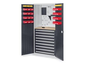 4251142238066 - Systeme ®RasterPlan Schubladenschränke 1950x1000x600mm Schlitzplattentüren Modell 27 anthrazitgrau