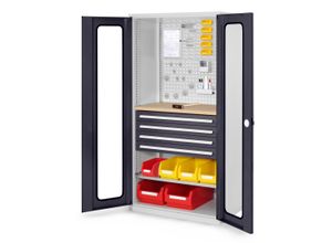 4251142238127 - Systeme ®RasterPlan Schubladenschränke 1950x1000x600mm Sichtfenstertüren Modell 36 anthrazitgrau