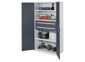 4251142238417 - Systeme Schwerlastschränke ohne Mitteltrennwand 1950x1000x600mm Modell 42 Schlitzplattentüren anthrazitgrau