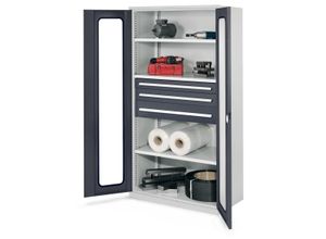 4251142239568 - Systeme Schwerlastschränke ohne Mitteltrennwand 1950x1000x600mm Modell 46 Sichtfenstertüren anthrazitgrau