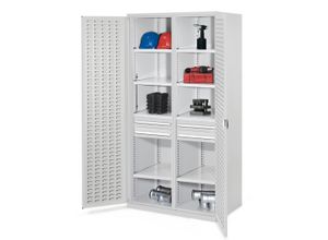 4251142239728 - Systeme Schwerlastschränke mit Mitteltrennwand 1950x1000x600mm Schlitzplattentüren Modell 56 lichtgrau 4251142239728 - Systeme Schwerlastschränke mit Mitteltrennwand 1950x1000x600mm Schlitzplattentüren Modell 56 lichtgrau