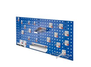 4251142242315 - Systeme ®RasterPlan by ABAX Einsteigerset #7 1x Lochplatte 1000x450mm 1x Werkzeughaltersortiment 21-teilig Enzianblau RAL 5010