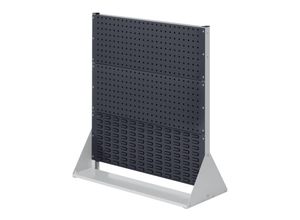 4251142242414 - Systeme ®RasterPlan Stellwände einseitig Größe #3 - 2x Lochplatten 1x Schlitzplatte Anthrazitgrau RAL 7016