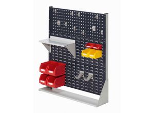 4251142242445 - Systeme ®RasterPlan Stellwände einseitig Größe #3 - 2x Lochplatten 1x Schlitzplatte 1x Zubehörsortiment 20-teilig Anthrazitgrau RAL 7016