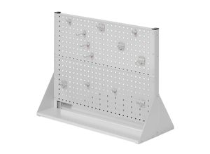 4251142242636 - Systeme ®RasterPlan Stellwände doppelseitig Größe #2 - 4x Lochplatten 1x Zubehörsortiment 12-teilig Lichtgrau RAL 7035