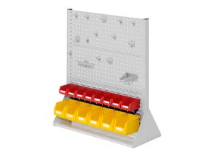 4251142242674 - Systeme ®RasterPlan Stellwände doppelseitig Größe #3 - 4x Lochplatten 2x Schlitzplatten 1x Zubehörsortiment 29-teilig Lichtgrau RAL 7035