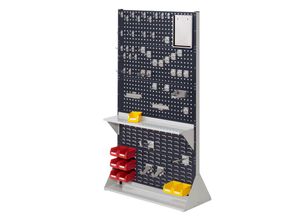 4251142242803 - Systeme ®RasterPlan Stellwände doppelseitig Größe #5 - 6x Lochplatten 4x Schlitzplatten 1x Zubehörsortiment 55-teilig Anthrazitgrau RAL 7016