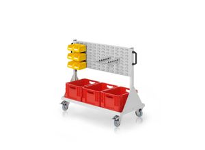 4251142245460 - Systeme RasterMobil® Größe #2 - 1000x890x500mm - 2x Schlitzplatten - 13-teilig - lichtgrau
