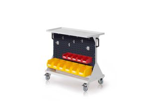 4251142245644 - Systeme RasterMobil® Größe #2 - 1000x930x500mm - 2x Lochplatte 2x Schlitzplatte - Auflageboden aus Stahlblech - anthrazitgrau