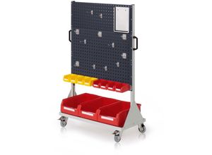 4251142246849 - RasterMobil® mobiler Arbeitsplatzschrank Größe 4 1580x1000x500mm 6 Lochplatten 31-teilig anthrazitgrau