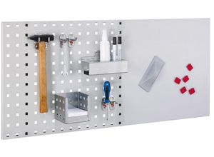 4251142247211 - Systeme LogoChart® Lager Set #4 1x Lochplatte 1000x450mm 1x Zubehörsortiment 16-teilig Alufarben