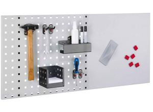 4251142247228 - Systeme LogoChart® Lager Set #4 1x Lochplatte 1000x450mm 1x Zubehörsortiment 16-teilig Anthrazitgrau RAL 7016