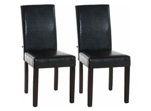 4251152625962 - - 2er Set Esszimmerstuhl Ina Kunstleder braun dunkelbraun