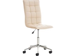 4251152652111 - Arbeitshocker Peking Mit Kunstlederbezug Schreibtischstuhl Mit Laufrollen Höhenverstellbarer Drehstuhl