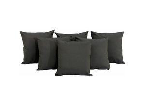 4251152672492 - - 6x Deko-Kissen 45 x 45 cm anthrazit