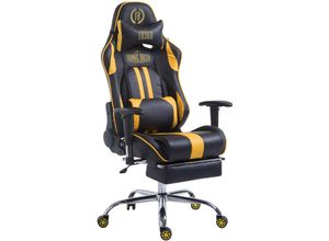4251152686574 - - Gaming Bürostuhl Limit Kunstleder mit ohne Fußablage schwarz gelb mit Fußablage