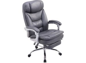 4251152689339 - XL Bürostuhl Troy Relaxsessel Mit Kunstlederbezug Und Armlehnen Höhenverstellbarer Chefsessel Mit Ausziehbarer Fußablage