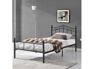 4251155574212 - [encasa] - Metallbett Florenz 120x200 cm Schwarz encasa - Schwarz