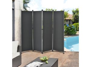 4251155590946 - protec Outdoor Trennwand Modica 170x215cm Paravent Sichtschutz Spanische Wand Garten Grau