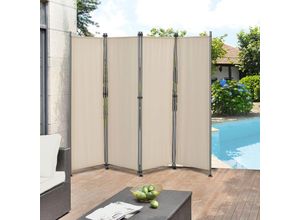 4251155590953 - Protec - Outdoor Trennwand Modica 170x215cm Paravent Sichtschutz Spanische Wand Garten Sandfarben [ ] - Beige