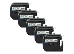 4251156541633 - 5x Schriftband Kassette kompatibel mit Brother P-Touch BB4 PT-100 PT-110 PT-55BM PT-55S PT-65 PT-65SB Drucker 12mm schwarz auf weiß - Vhbw