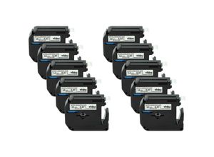 4251156541671 - 10x Schriftband Kassette kompatibel mit Brother P-Touch BB4 PT-100 PT-110 PT-55BM PT-55S PT-65 PT-65SB Drucker 12mm schwarz auf weiß - Vhbw