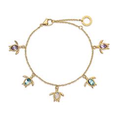 4251158793726 - Damenarmband Turtle Rainbow aus Edelstahl IP Gold