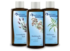 4251169405182 - Badezusatz Set Ruhe und Entspannung 3x 190ml Lavendelöl Baldrianöl Melisse - Spitzner