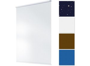 4251171877144 - Verdunkelungsrollo Klemmfix ohne Bohren 80x150 cm Weiß inkl Befestigungsmaterial für Sonnen-& Sichtschutz Seitenzugrollo Rollo - Ecd Germany