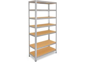 4251172219776 - Shelfplaza - home 230x75x23cm Schwerlastregal verzinkt   Metallregal mit 7 Böden   als Kellerregal Garagenregal Werkstattregal oder Lagerregal  