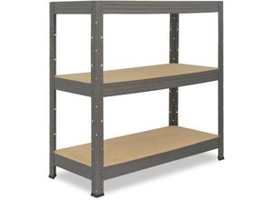 4251172234113 - shelfplaza® PROFI 90x45x30cm Schwerlastregal grau   Metallregal 3 Böden mit je 200kg Tragkraft als Kellerregal Garagenregal Werkstattregal & Regal