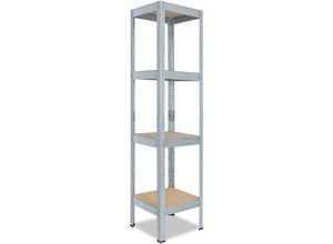 4251172262185 - Shelfplaza - profi 155x40x40cm Schwerlastregal verzinkt   Metallregal 4 Böden mit je 200kg Tragkraft als Kellerregal Garagenregal Werkstattregal &