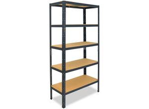 4251172263991 - Shelfplaza - home 180x23x45cm Schwerlastregal anthrazit   Metallregal mit 5 Böden   als Kellerregal Garagenregal Werkstattregal oder Lagerregal  