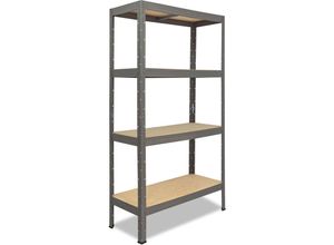 4251172264875 - shelfplaza® PROFI 180x30x45cm Schwerlastregal grau   Metallregal 4 Böden mit je 200kg Tragkraft als Kellerregal Garagenregal Werkstattregal & Regal