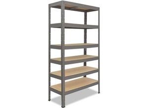 4251172274478 - shelfplaza® PROFI 230x90x40cm Schwerlastregal grau   Metallregal 6 Böden mit je 166kg Tragkraft als Kellerregal Garagenregal Werkstattregal & Regal