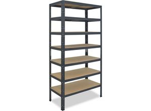 4251172281667 - Shelfplaza - home 200x120x23cm Schwerlastregal anthrazit   Metallregal mit 7 Böden   als Kellerregal Garagenregal Werkstattregal oder Lagerregal  