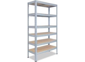 4251172281872 - Shelfplaza - profi 180x120x50cm Schwerlastregal verzinkt   Metallregal 6 Böden mit je 166kg Tragkraft als Kellerregal Garagenregal Werkstattregal &