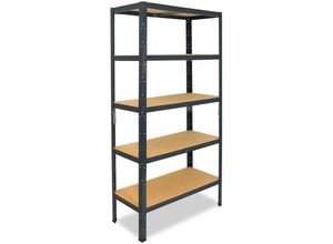 4251172283173 - Shelfplaza - home 200x90x45cm Schwerlastregal anthrazit   Metallregal mit 5 Böden   als Kellerregal Garagenregal Werkstattregal oder Lagerregal  