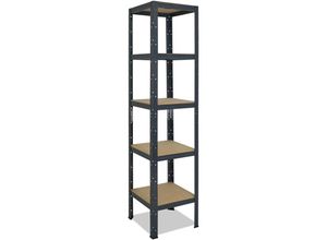 4251172284019 - Shelfplaza - home 200x40x40cm Schwerlastregal anthrazit   Metallregal mit 5 Böden   als Kellerregal Garagenregal Werkstattregal oder Lagerregal  