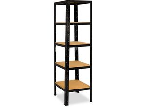 4251172290973 - shelfplaza® BLACK 180x23x23cm Schwerlastregal schwarz   Metallregal schwarz 5 Böden mit je 175kg Tragkraft   Steckregal als Lagerregal Büroregal &