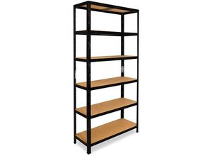 4251172291420 - Black 180x30x60cm Schwerlastregal schwarz Metallregal schwarz 6 Böden mit je 145kg Tragkraft Steckregal als Lagerregal Büroregal & Lastenregal 4251172291420 - Black 180x30x60cm Schwerlastregal schwarz Metallregal schwarz 6 Böden mit je 145kg Tragkraft Steckregal als Lagerregal Büroregal & Lastenregal