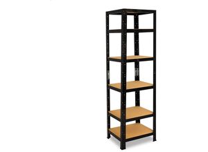 4251172292106 - Black 180x50x50cm Schwerlastregal schwarz   Metallregal schwarz 6 Böden mit je 145kg Tragkraft   Steckregal als Lagerregal Büroregal & Lastenregal  