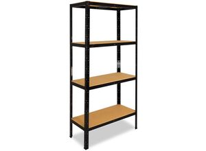 4251172296555 - Shelfplaza - black 200x100x40cm Schwerlastregal schwarz   Metallregal schwarz 4 Böden mit je 175kg Tragkraft   Steckregal als Lagerregal Büroregal &