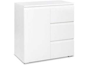 4251182702916 - - Kommode Beistellkommode Sideboard ca 80 x 80 x 40 cm image 2 Weiß 1 Tür   3 s